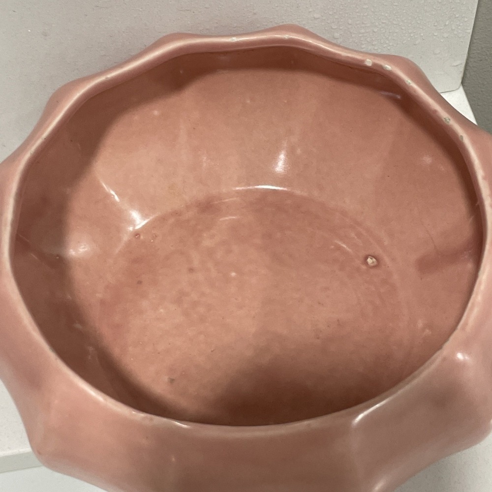 Vintage Haeger USA Pink Art Pottery Centerpiece Bowl‎ Mid Century Modern Decor - Picture 3 of 10
